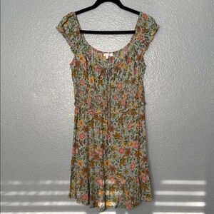 Floral Ruffle Sleeve Dress